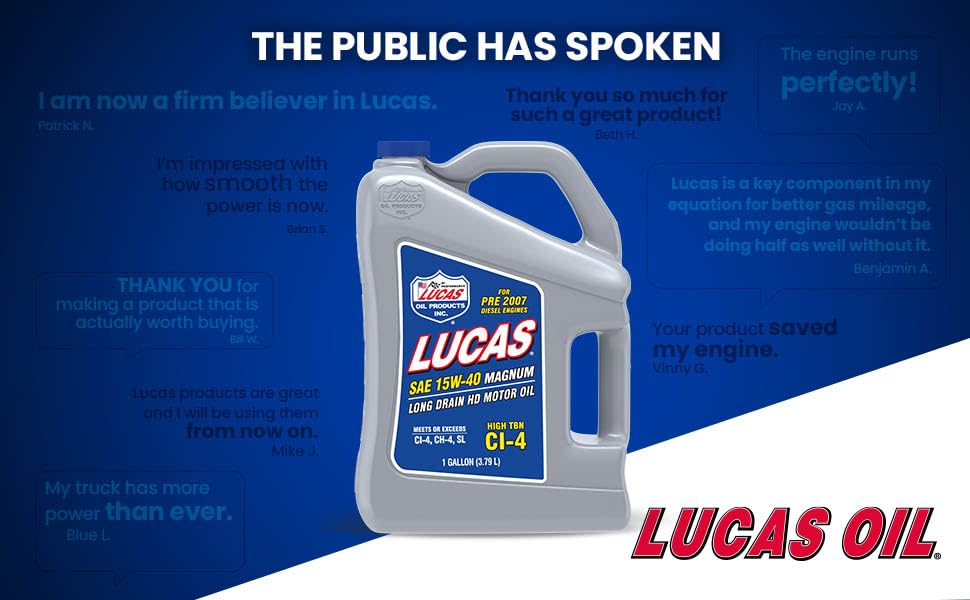 Lucas Oil being poured into an engine showing correct refill procedure
