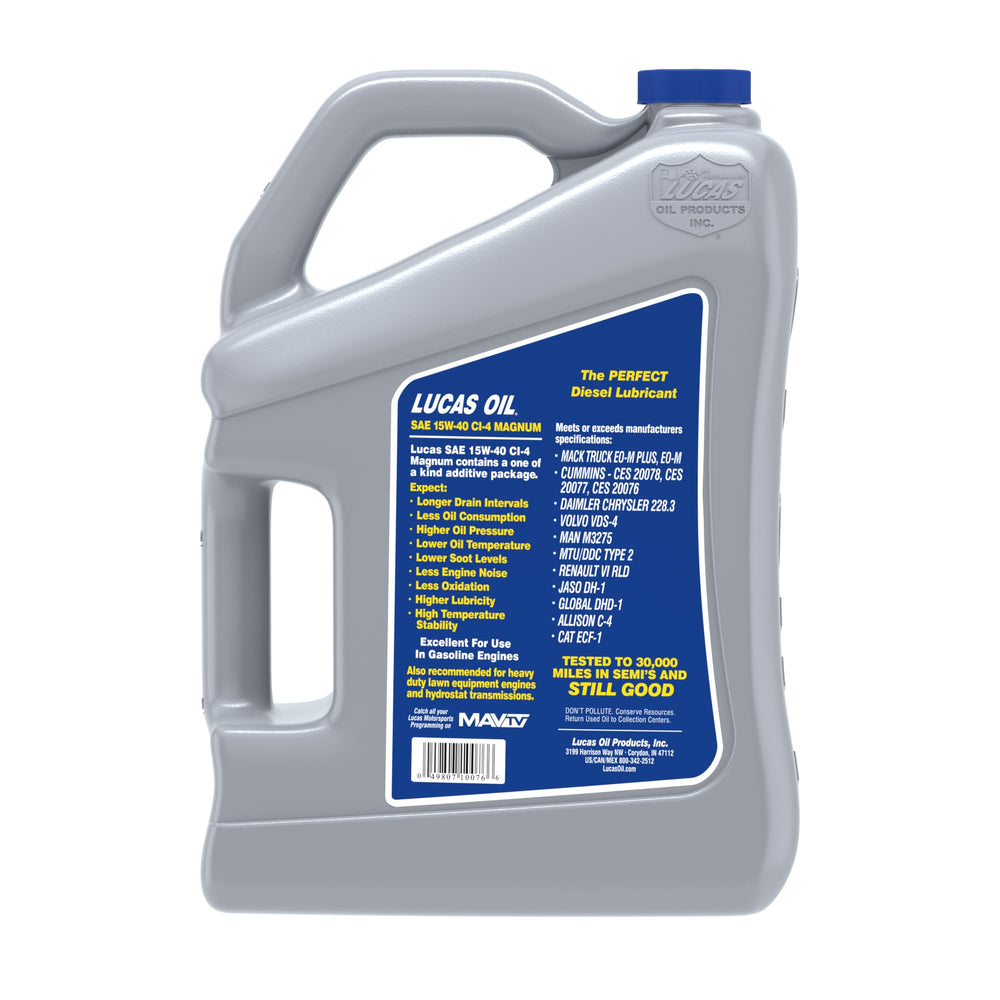 Lucas Oil pour spout and cap close-up illustrating easy, spill-free pouring
