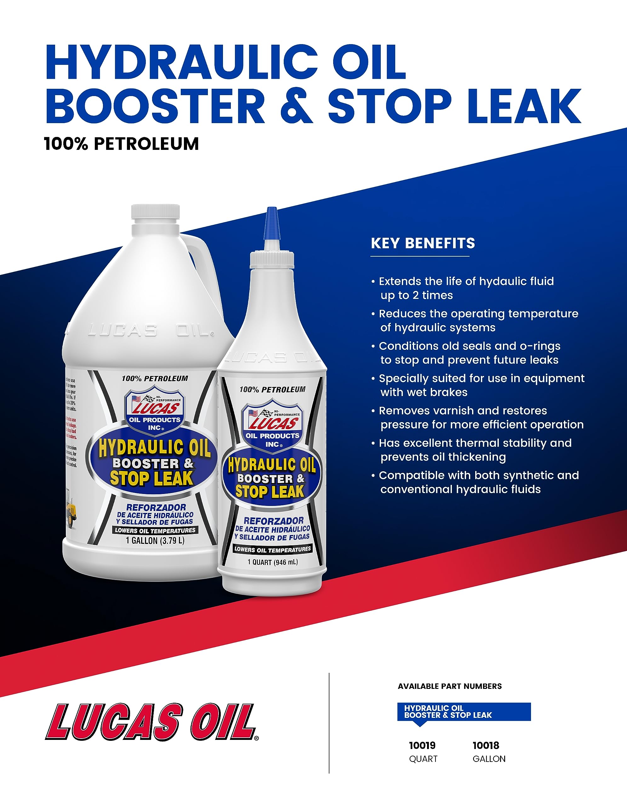 Lucas Oil applied on a tractor hydraulic reservoir demonstrating protection