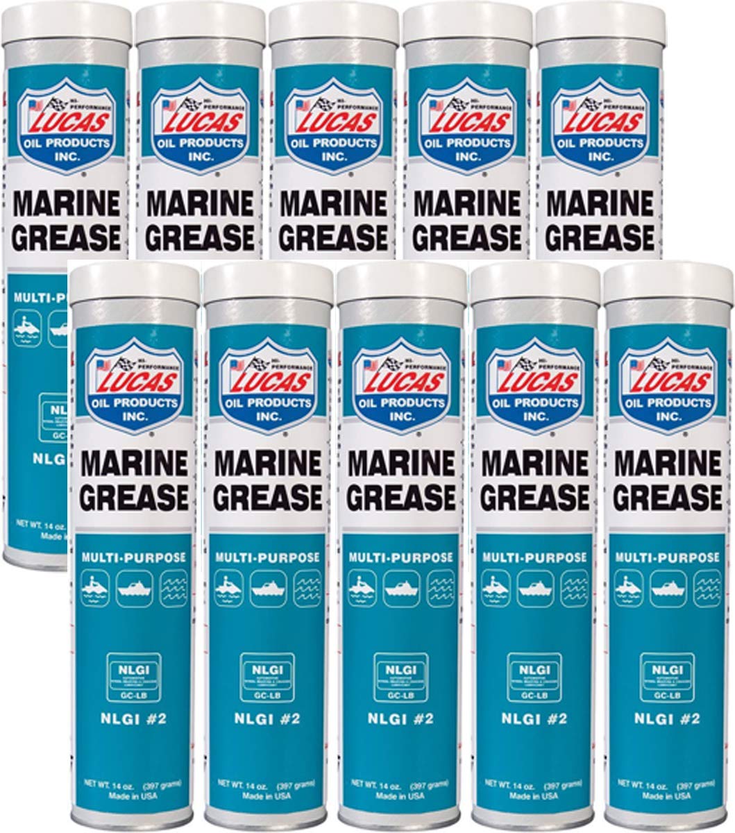 Lucas Oil marine grease cartridge front label showing product and corrosion protection