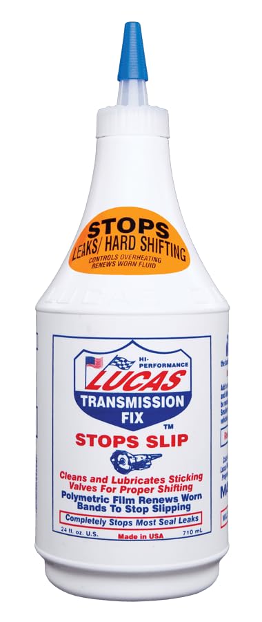 Lucas Oil transmission fix being poured into fill port demonstrating easy use