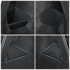 LUCKEASY installed right corner bin showing lid closed and tidy trunk
