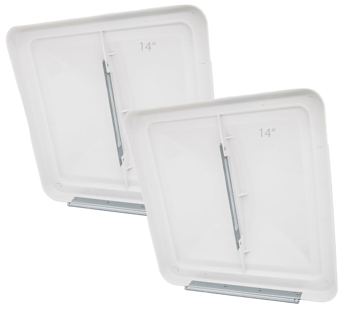 LuckySlycyc front view 14-inch vent cover showing clean fit and weather protection