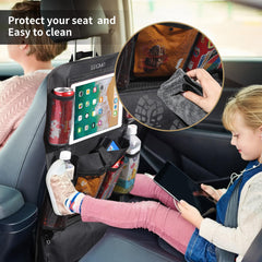 LUCMO mesh and bottle pockets detail for organized drinks and toys