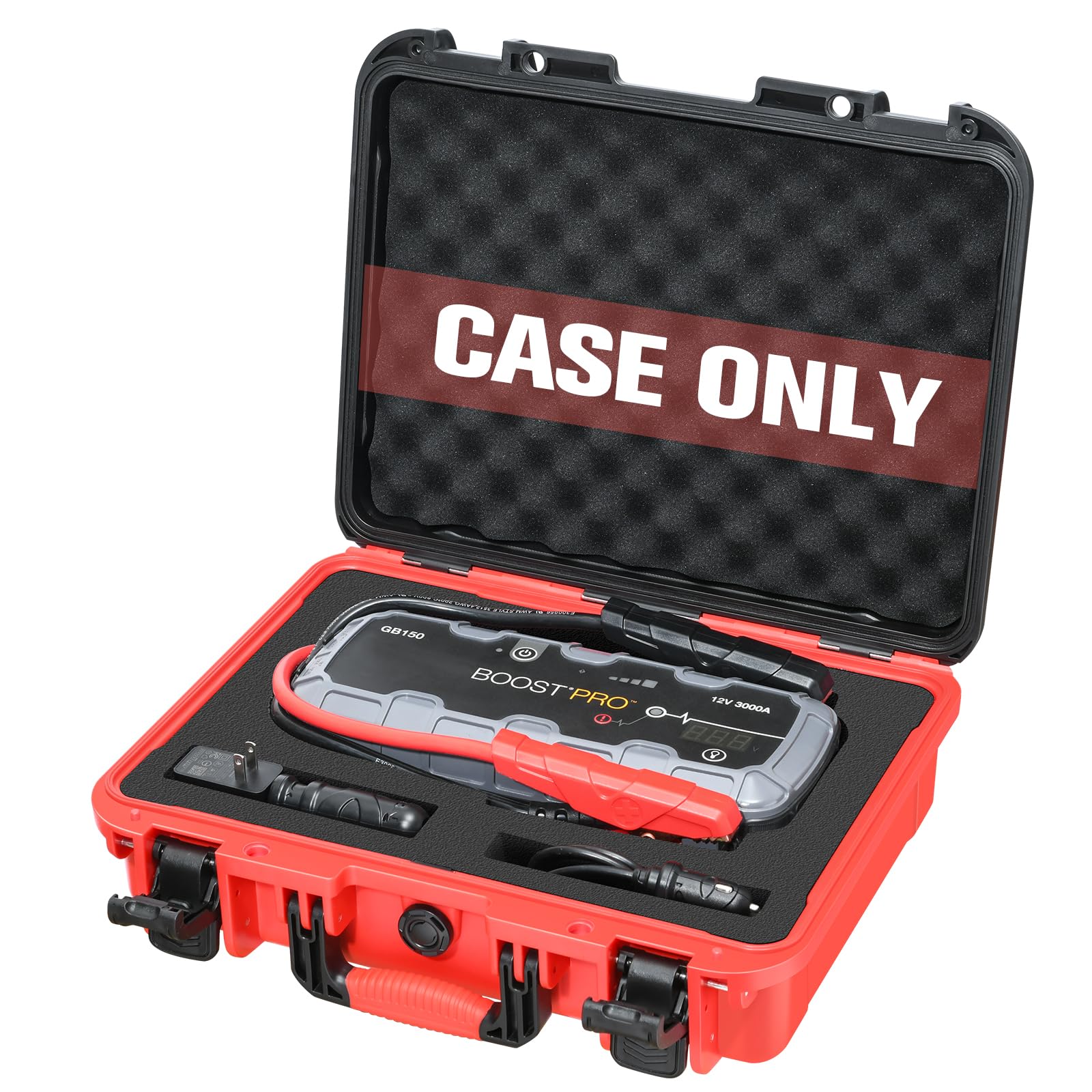 LUGECASE front view showing secure protection for NOCO Boost GB150 and quick identification