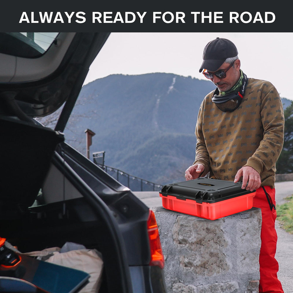 LUGECASE handle and zipper detail for comfortable transport and fast opening