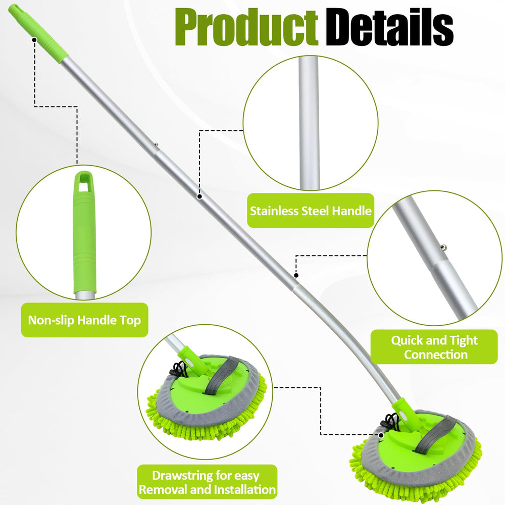 LUKCOZMO chenille bristles close-up demonstrating soft, scratch-free cleaning