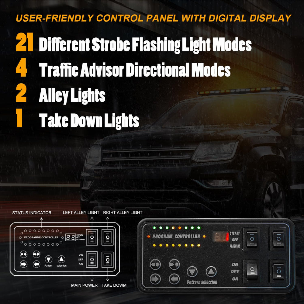 LUMENIX alley and take-down lights activated for focused scene illumination