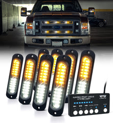 LUMENIX front grille strobe kit mounted for improved road visibility