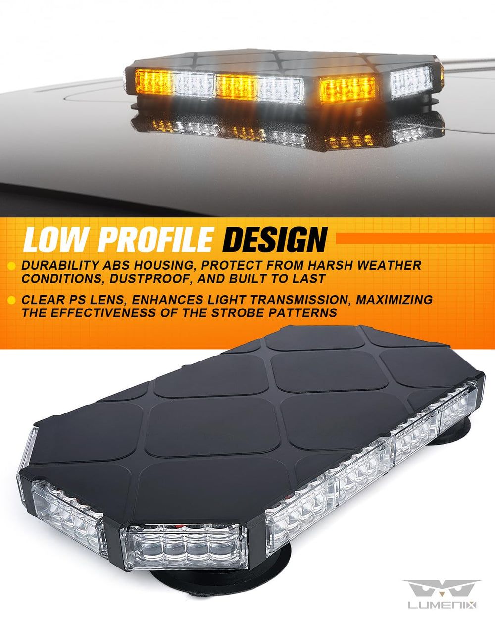 LUMENIX close-up of LED array demonstrating intense light output for worksite safety