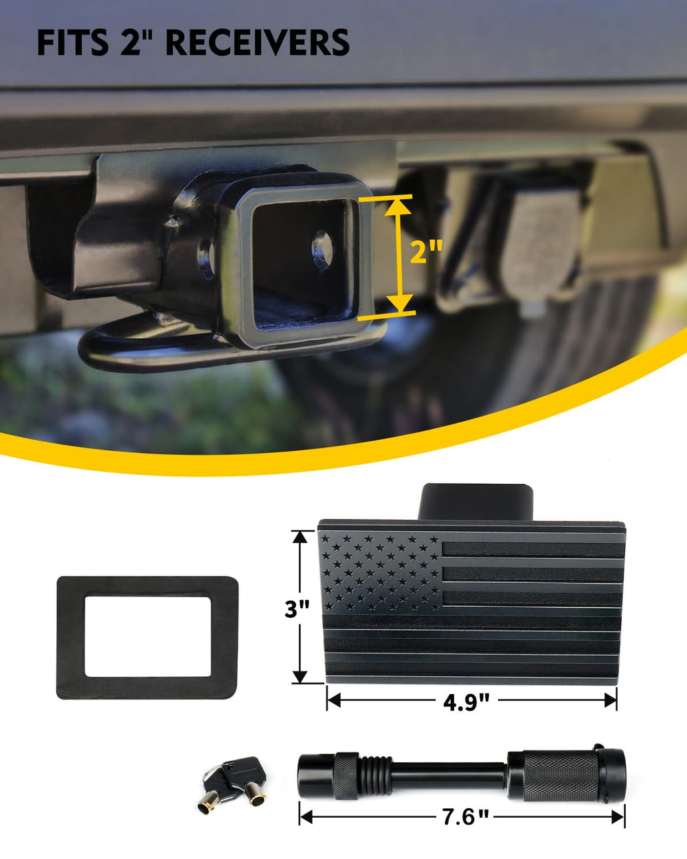 LUMENIX side profile fitment showing precise 2-inch receiver compatibility