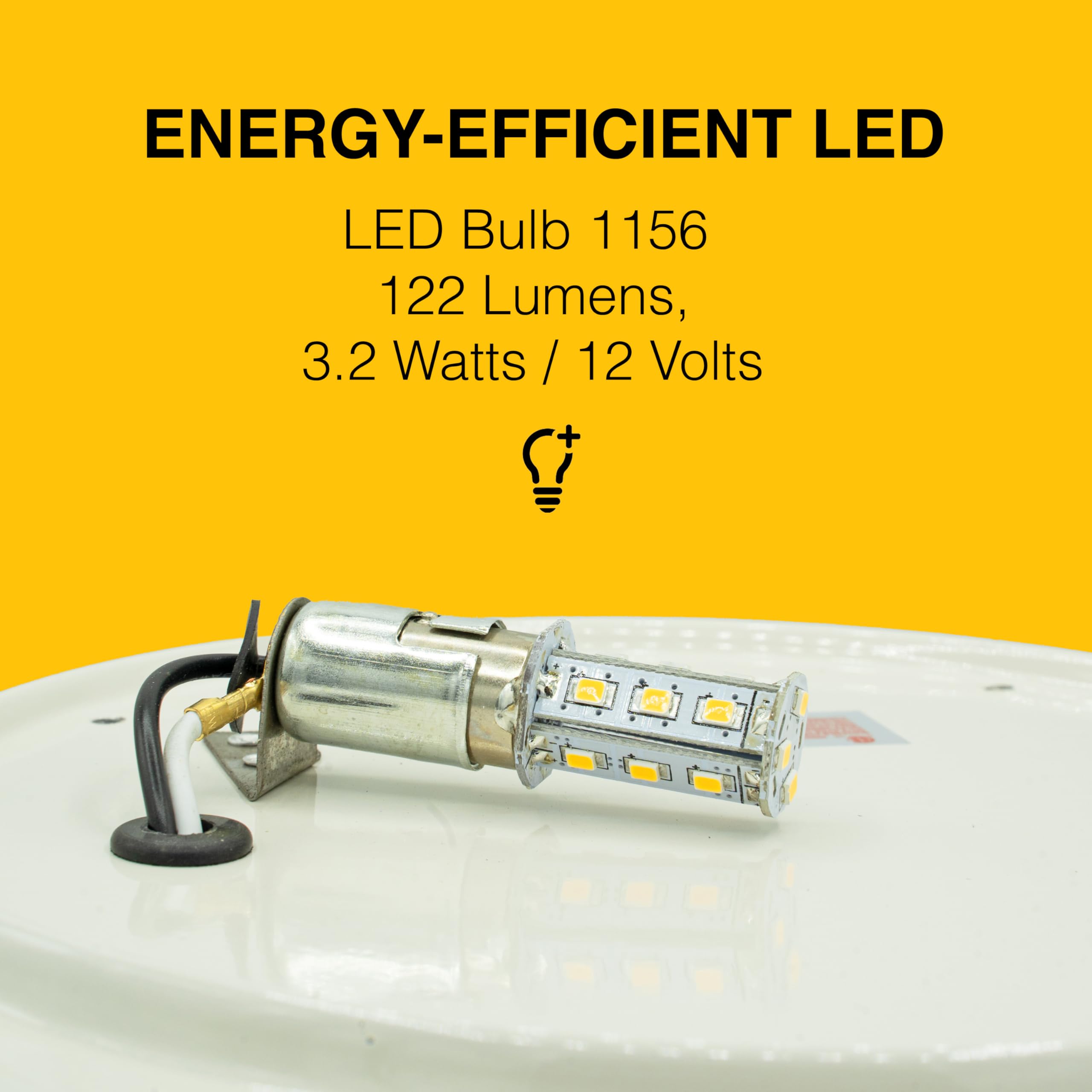 Lumitronics mounted on RV porch showing bright entry illumination benefit