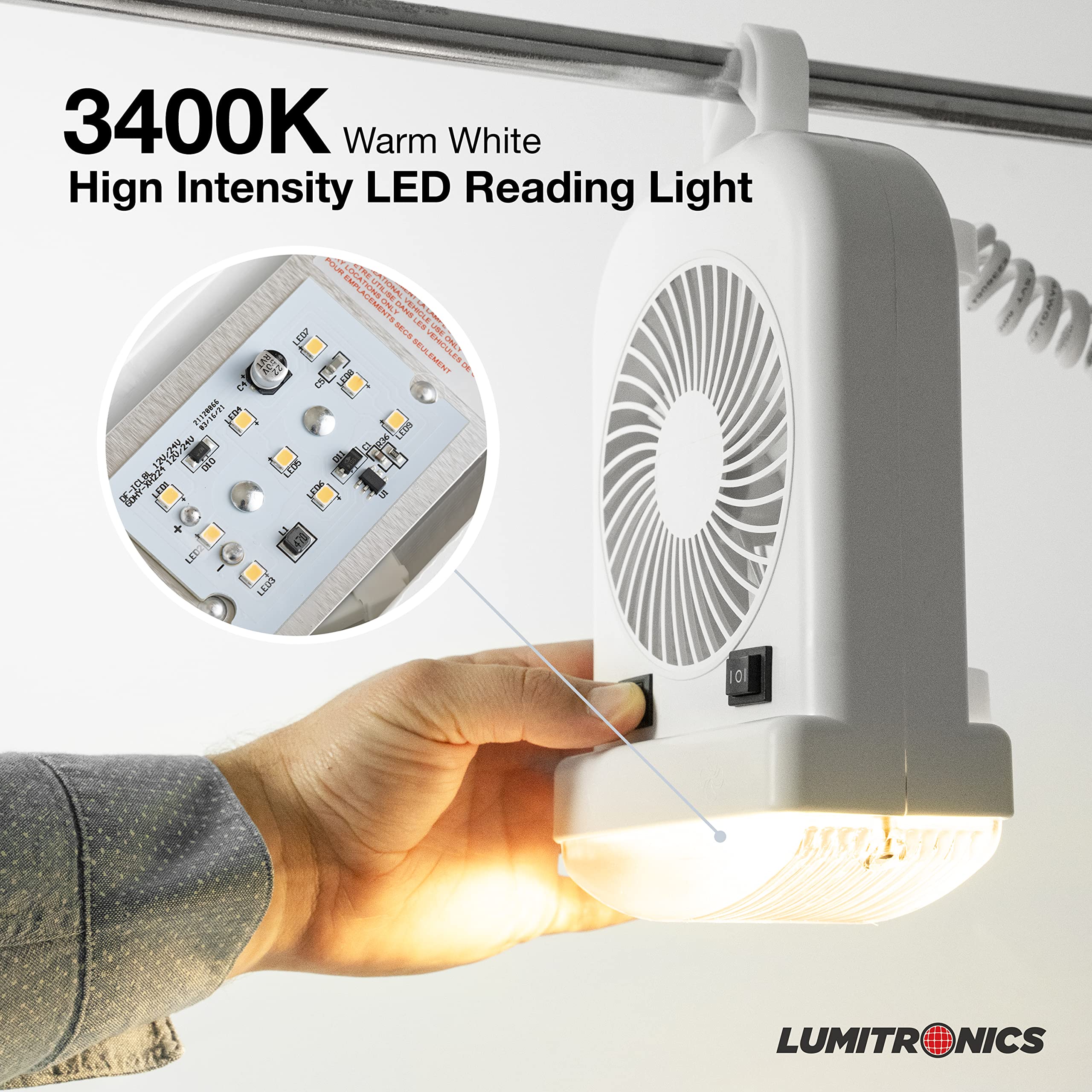 Lumitronics snap-on lens removed to show easy bulb access and quick replacement