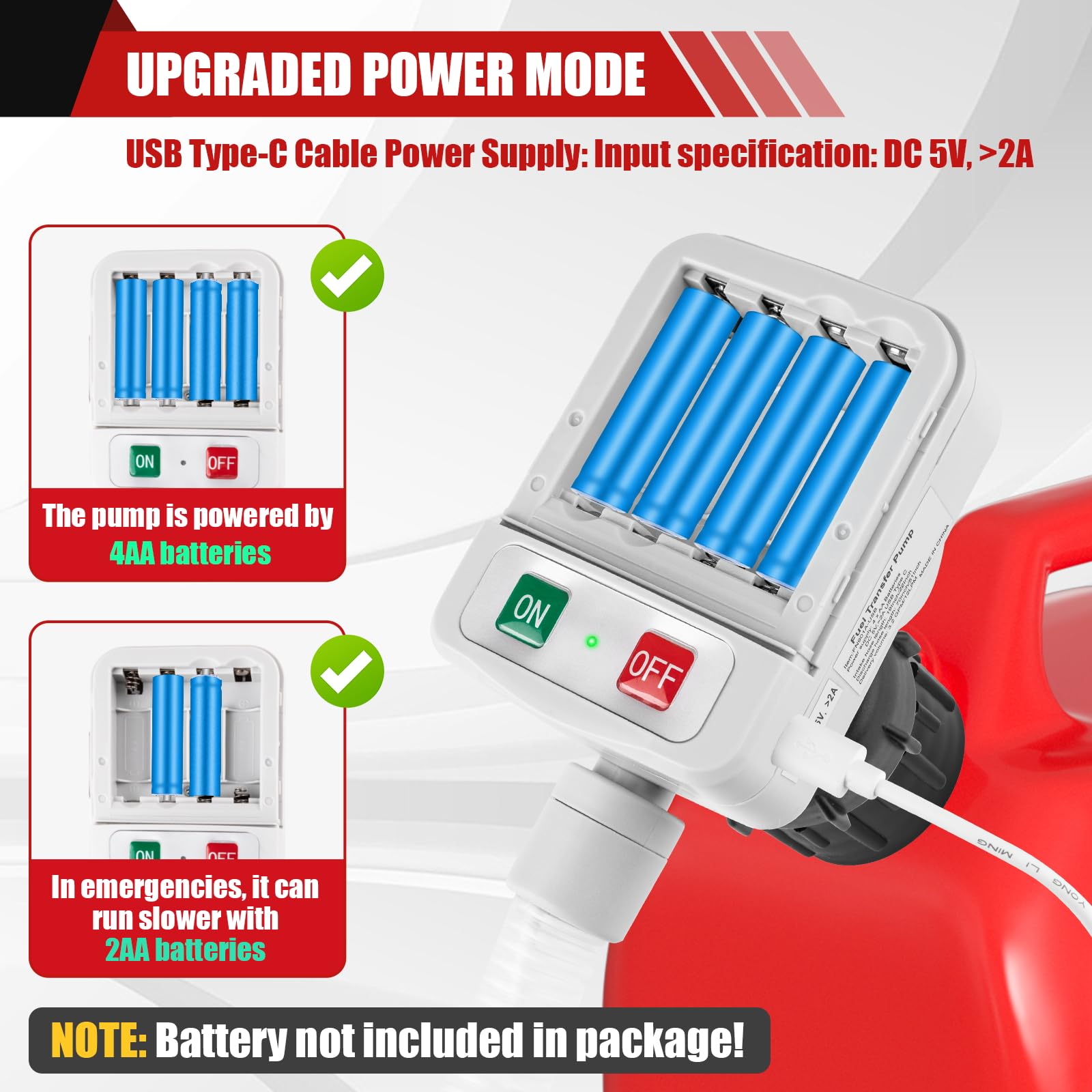 Luney pump with 51-inch hose and four adapters for flexible fittings