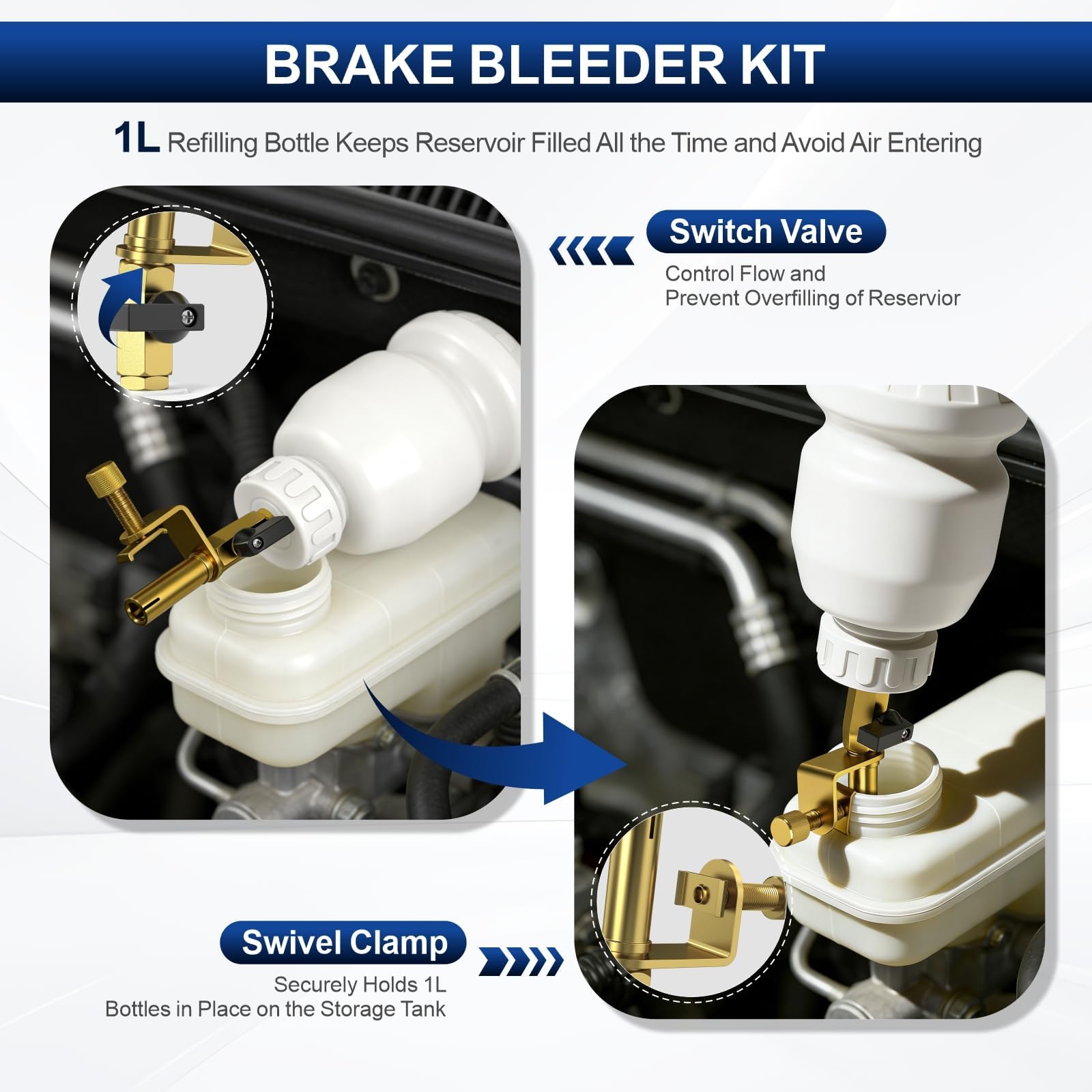 Luney universal adapters spread showing multiple sizes to fit various bleeder screws