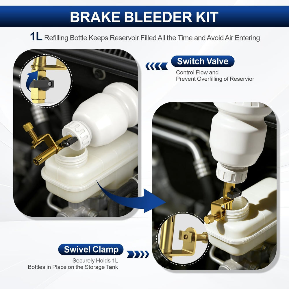 Luney universal adapters spread showing multiple sizes to fit various bleeder screws