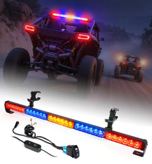 Lupar front view of 30-inch chase light bar showing balanced LED array for improved rear visibility