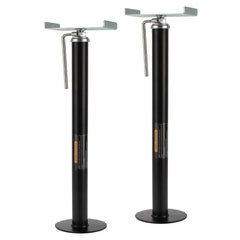 LUSHIH front view of both stabilizer jacks showing hardware and finish for secure support