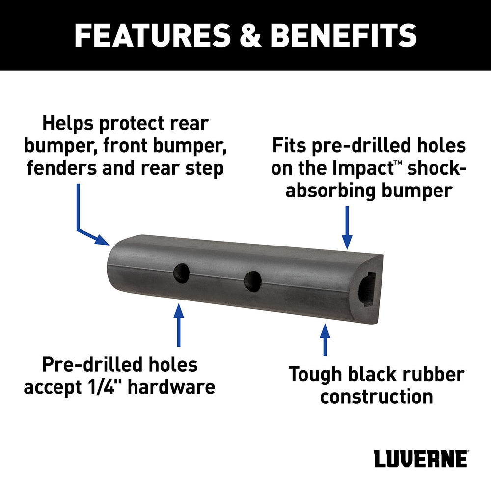 LUVERNE bumper strip mounted on a rear bumper preventing scrapes