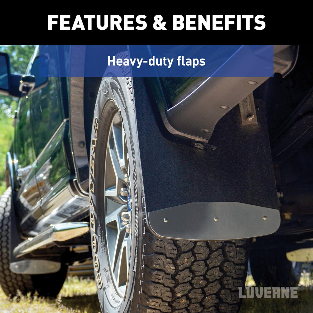 LUVERNE mud guard mounted rear on SUV reducing spray