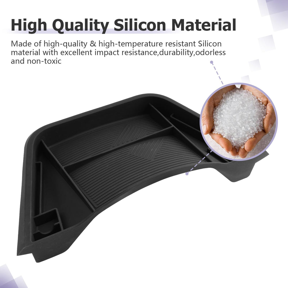 LUWU removable rubber liner shown out of tray for easy cleaning and noise reduction