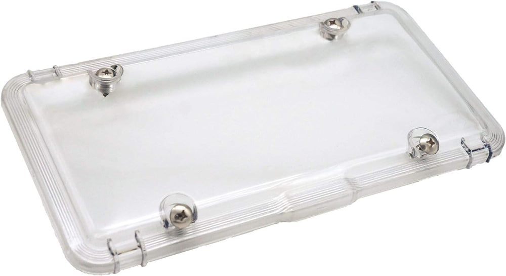 Luxe Shield front cover on license plate showing crystal-clear visibility benefit