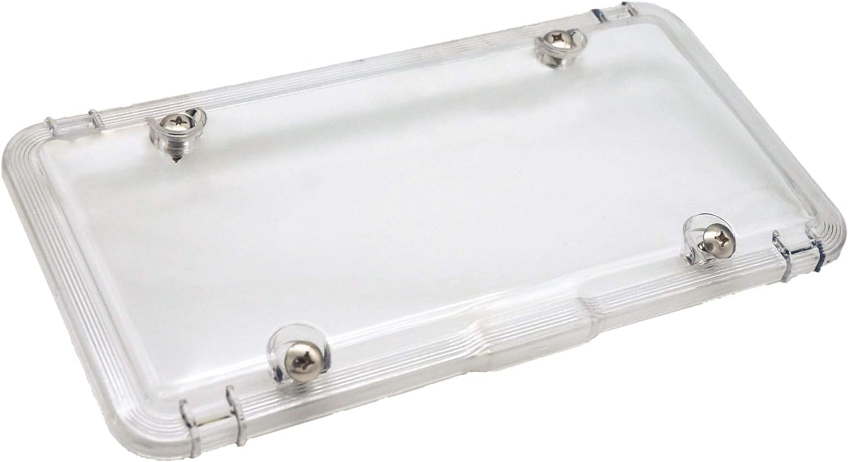 Luxe Shield front cover on license plate showing crystal-clear visibility benefit