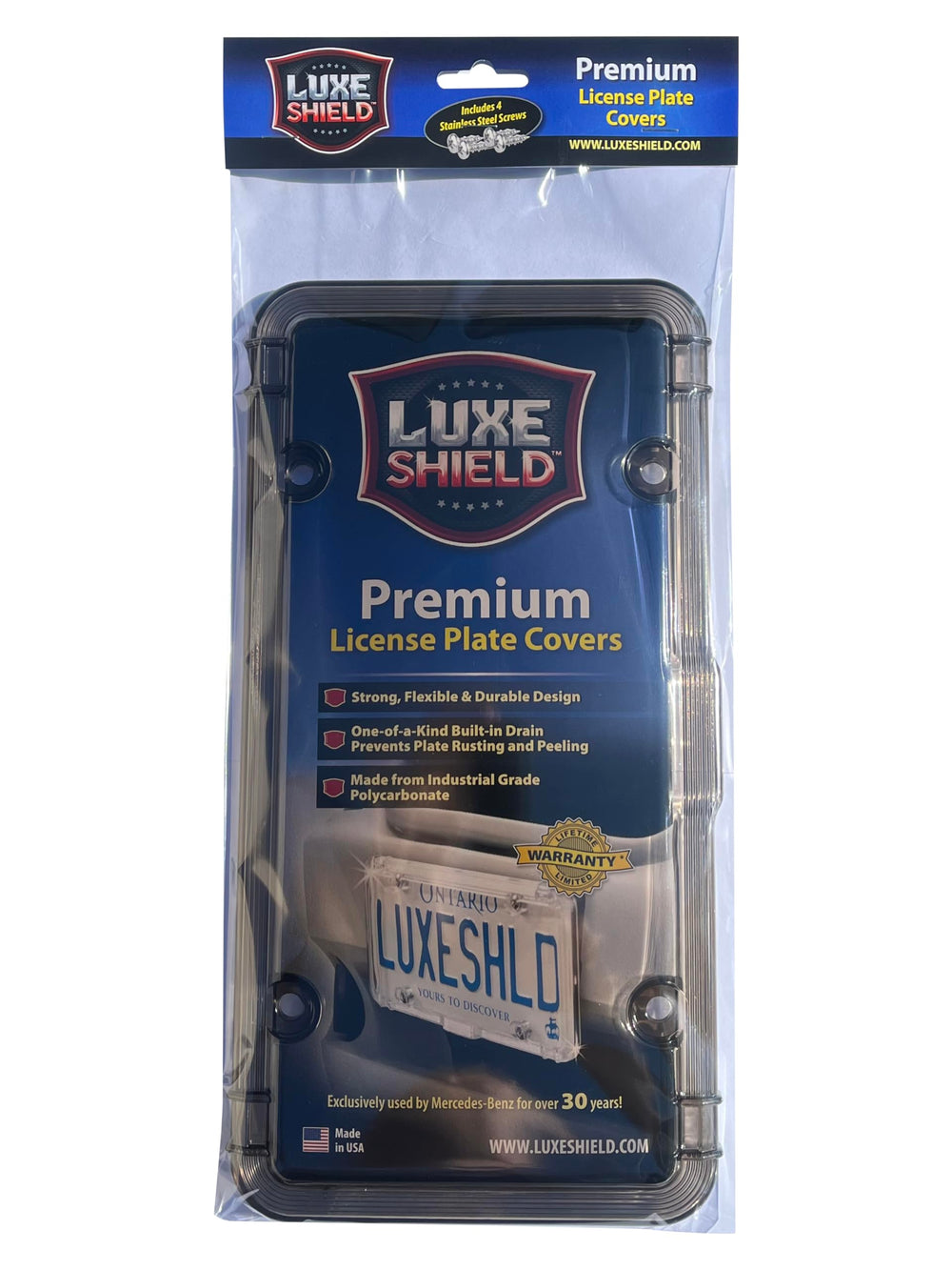 Luxe Shield installed on vehicle rear protecting plate from road debris and water benefit