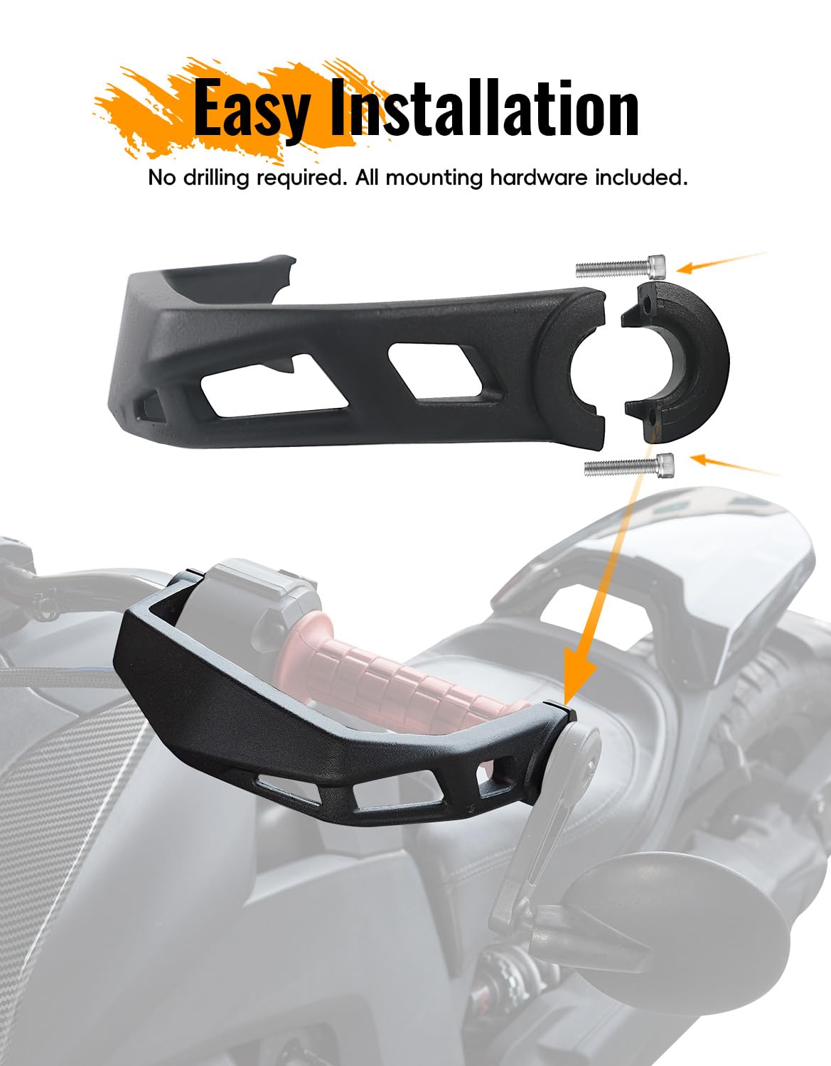 LUXEMOTO handguard with attached deflector showing accessory compatibility benefit