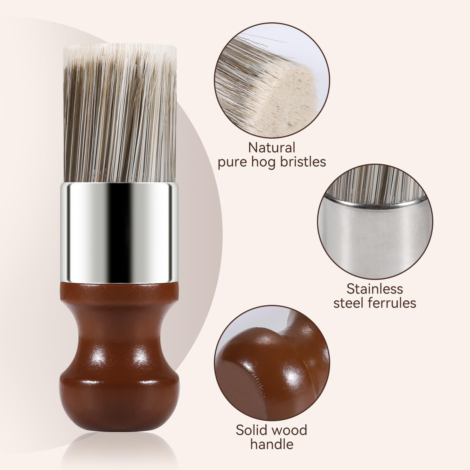 LUXGROVE brush spreading wax on wooden table restoring sheen and smooth finish