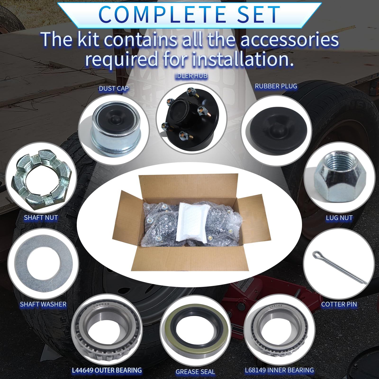 LUXTRKSTO laid out hardware and accessories for a complete no-extra-parts install