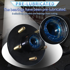 LUXTRKSTO hub installed on trailer axle demonstrating proper fit and reliability