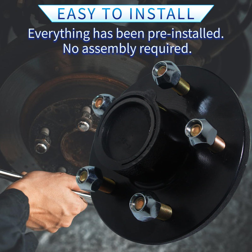 LUXTRKSTO hub beside tape measure showing fit to 1-1/16"–1-3/8" axles for accuracy