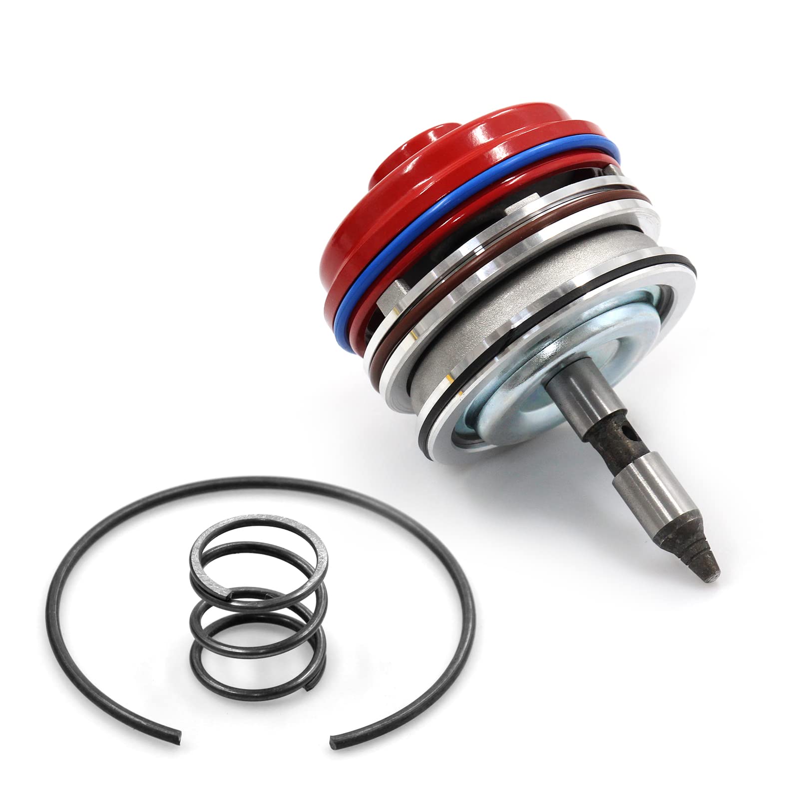 LVOUP red servo piston front view showing machined finish and improved shift control