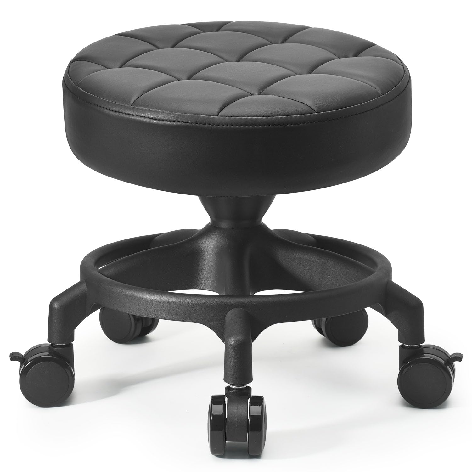 LWADALN front view of low roller stool showing compact stability