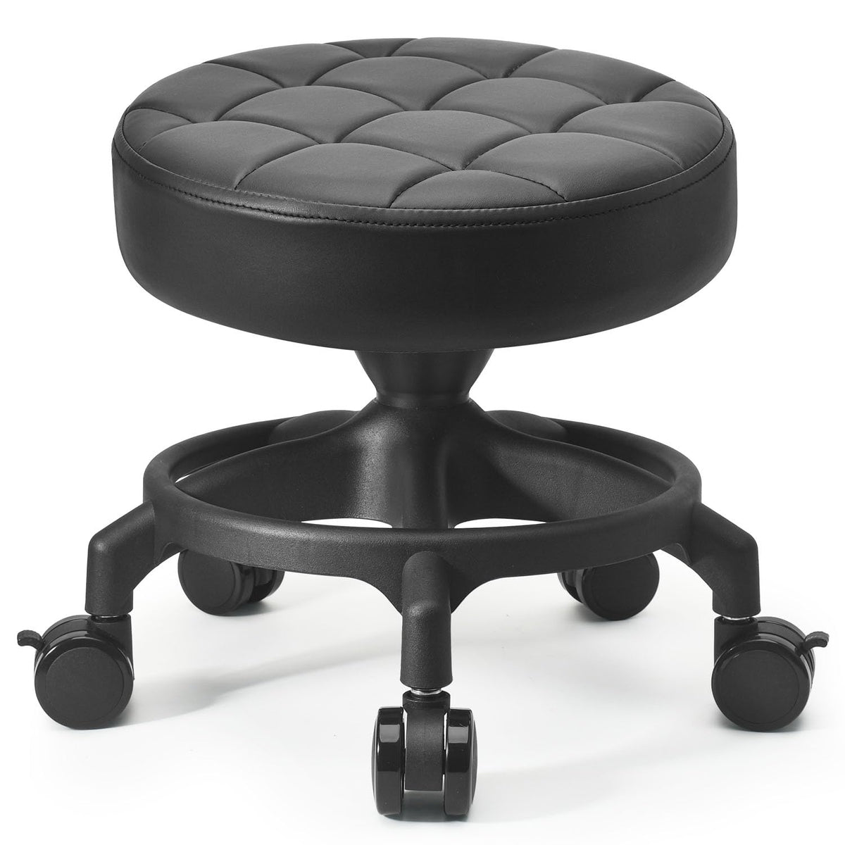 LWADALN front view of low roller stool showing compact stability