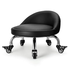 LWADALN front view of low rolling stool showing compact mobility and comfort