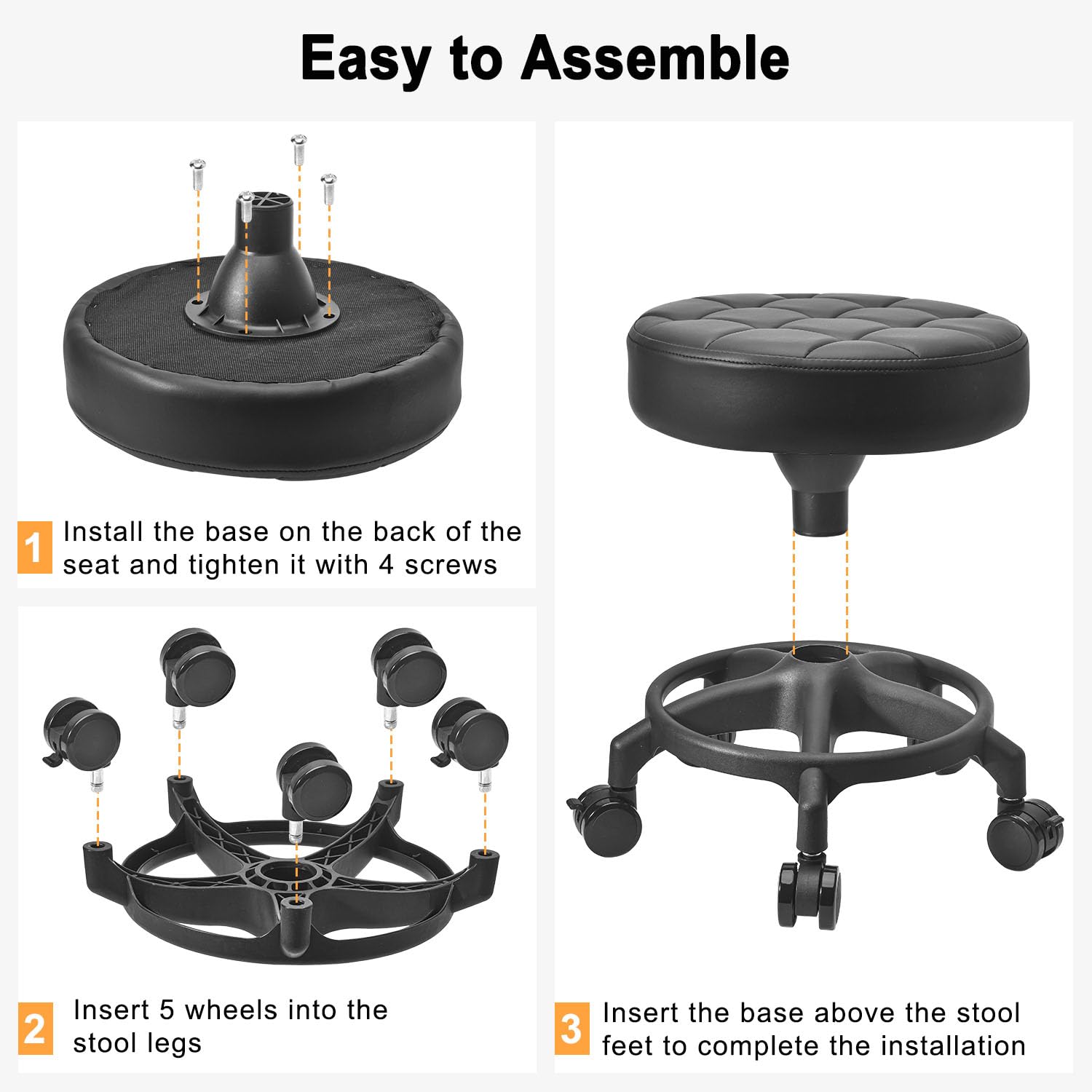 LWADALN stool in salon environment for seated stylist convenience