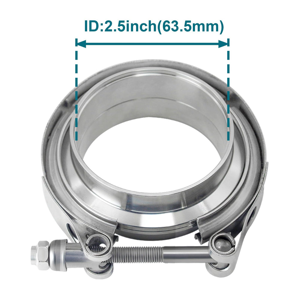 Close-up of LWNWPPER V-band clamp threads and bolt showing corrosion-resistant detail