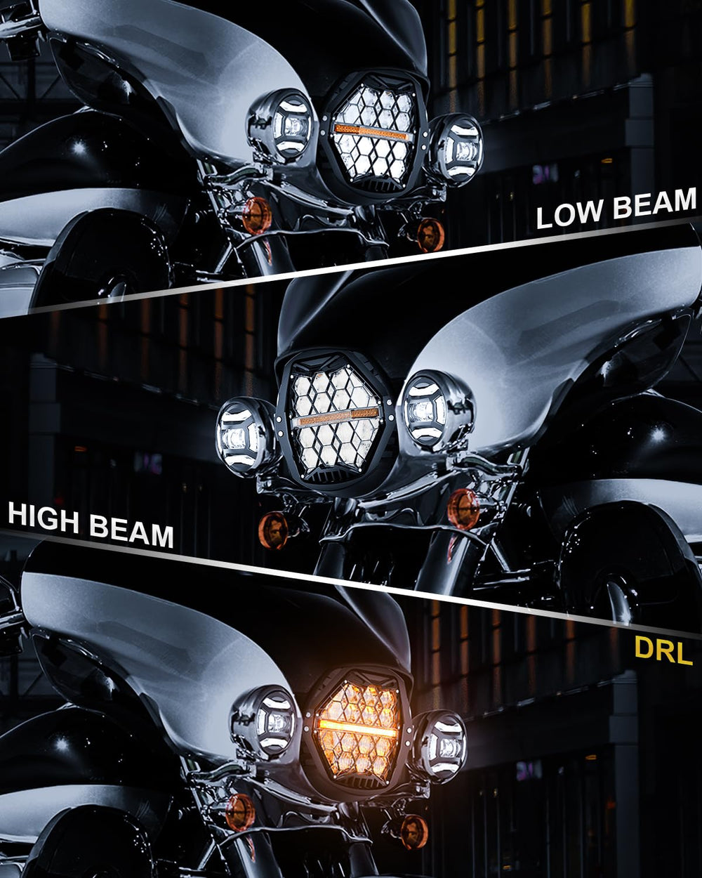 LX-LIGHT close-up of LED optics showing German chips and focused beam performance