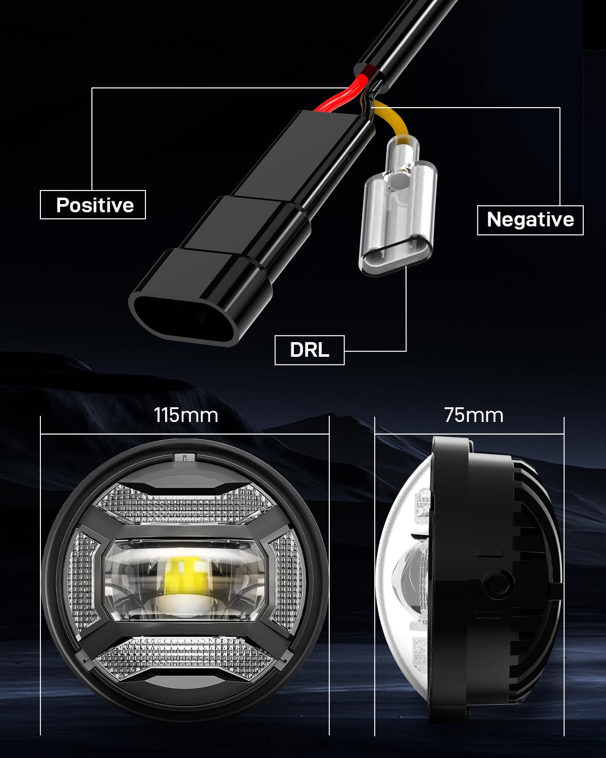LX-LIGHT beam pattern at night demonstrating broad 270-degree coverage
