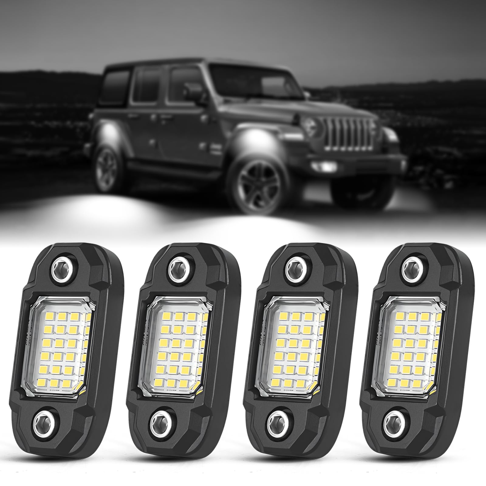 LY8 four pods with packaging showing complete set for vehicle lighting benefit