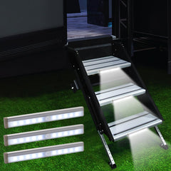 LYCARESUN 3-pack front view showing compact magnetic LED bars for safe entry