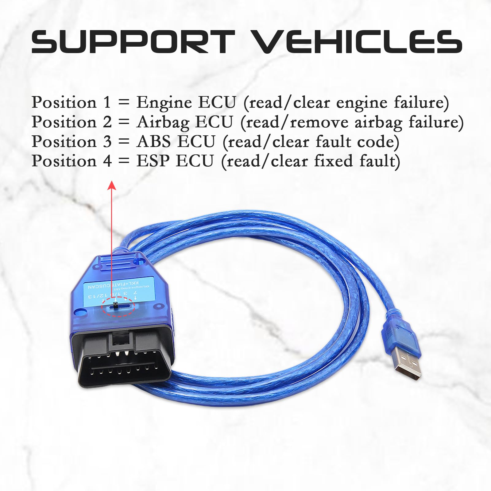lydesor KKL 409 plugged into car OBD2 port, enables ECU troubleshooting