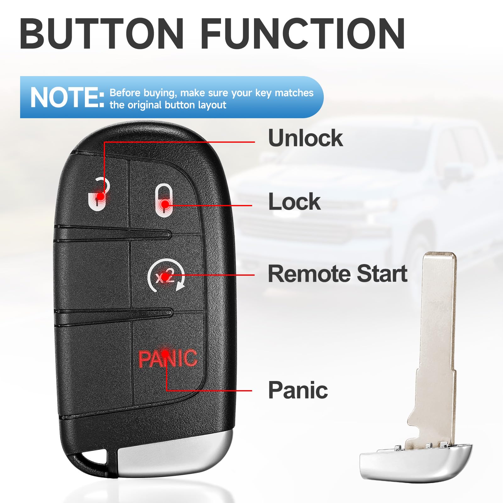 LYFUCESS button layout closeup illustrating tactile feedback and clarity