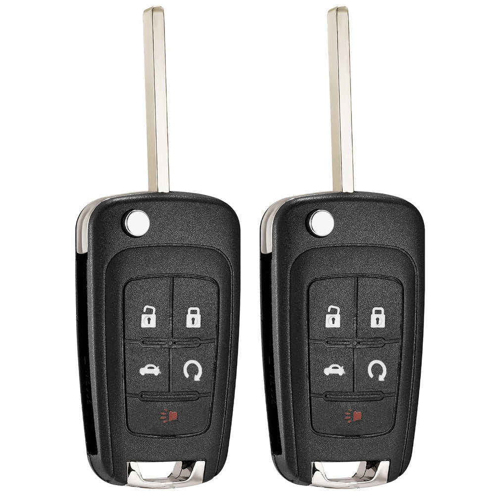 LYFUCESS front view of two key fobs showing buttons and shape, clear fit verification