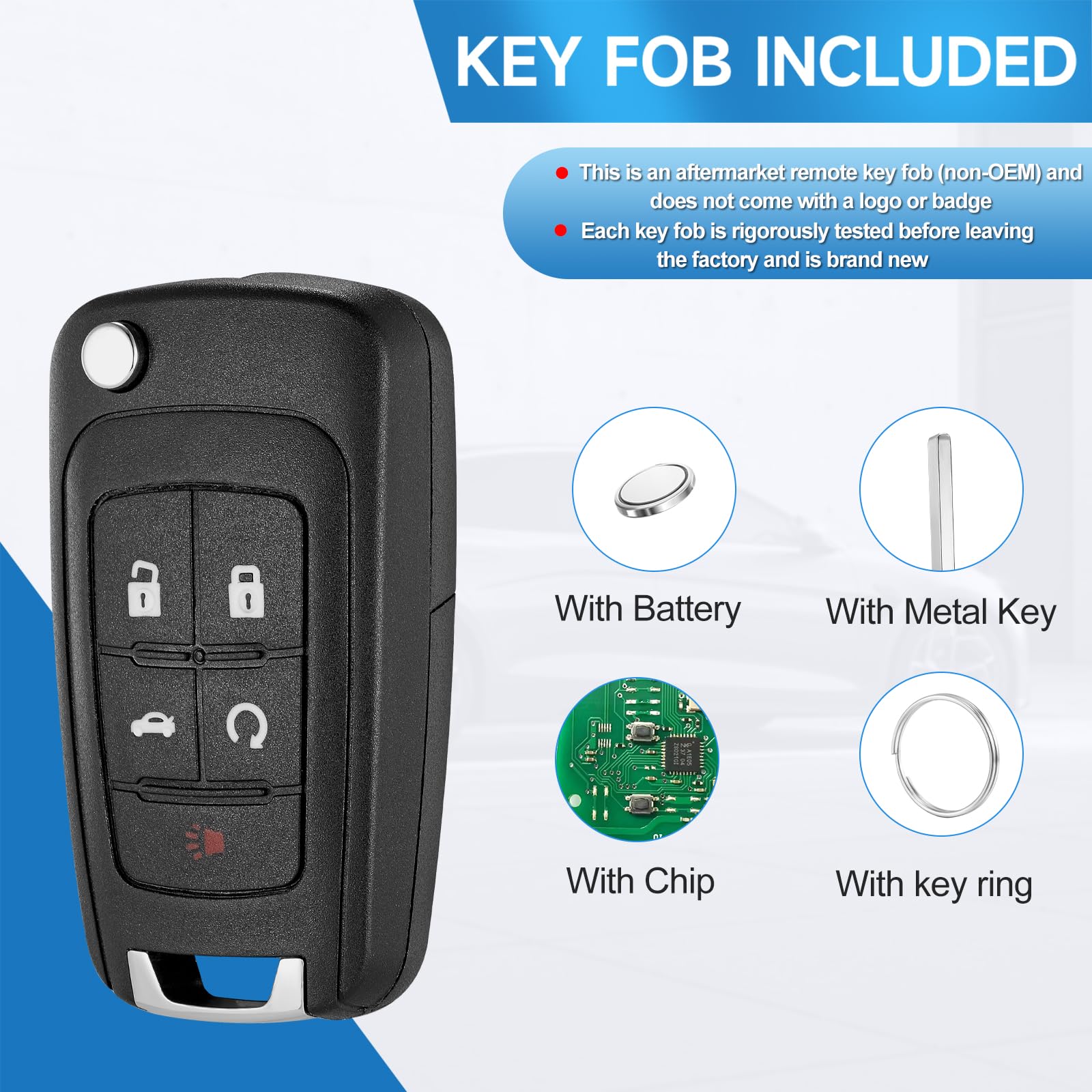 LYFUCESS key fob near car door handle in use, illustrates ready-to-program convenience