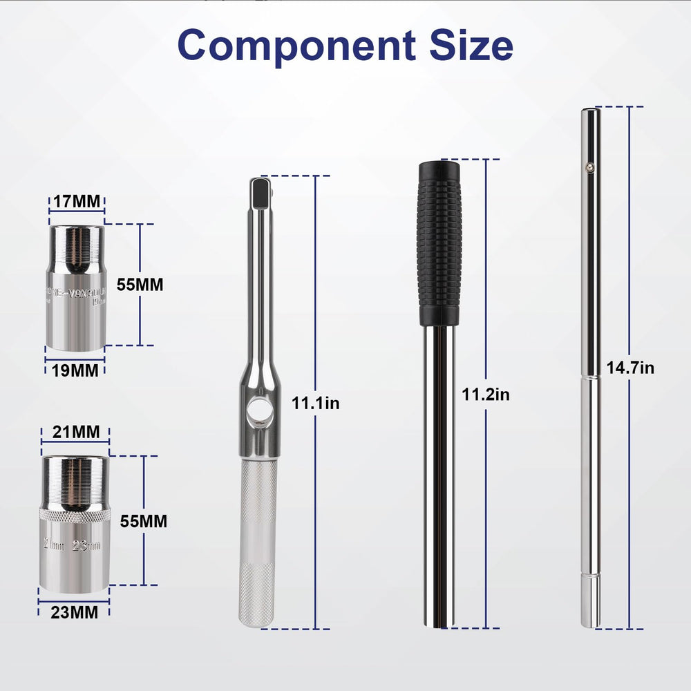 Lyhubmh close-up of double-ended sockets showing fit for common lug sizes