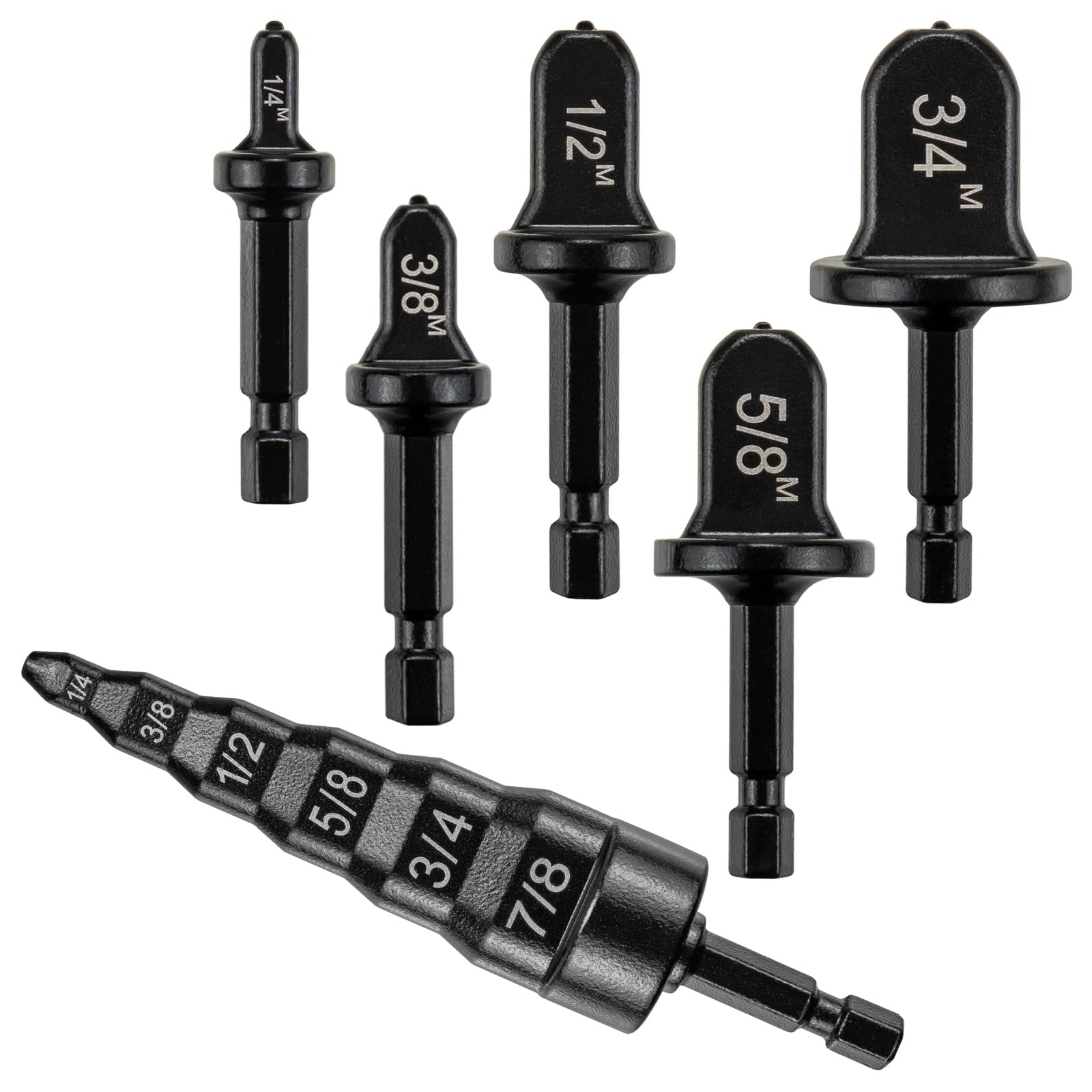 LYNCSEDAR front kit layout showing all five bits and swage tool for versatile repairs