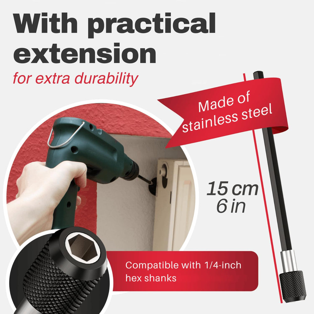 M&A QUALITY brushes neatly organized in a tray with screwdriver, easy-to-store cleaning system
